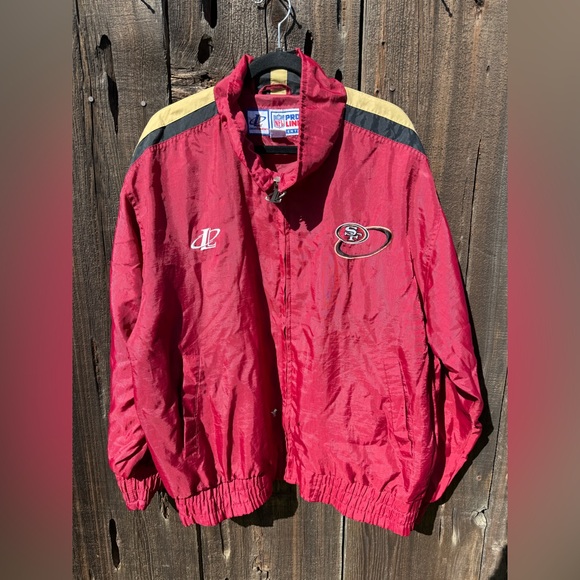 Vintage San Francisco 49ers NFL Pro-Line Red Gold Black White Windbreaker Jacket
